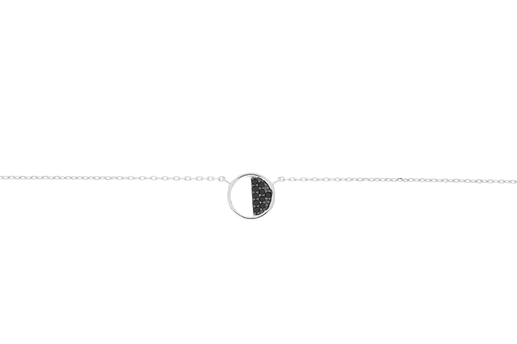 Silver 925 cz necklace 38+5cm rose gold plated