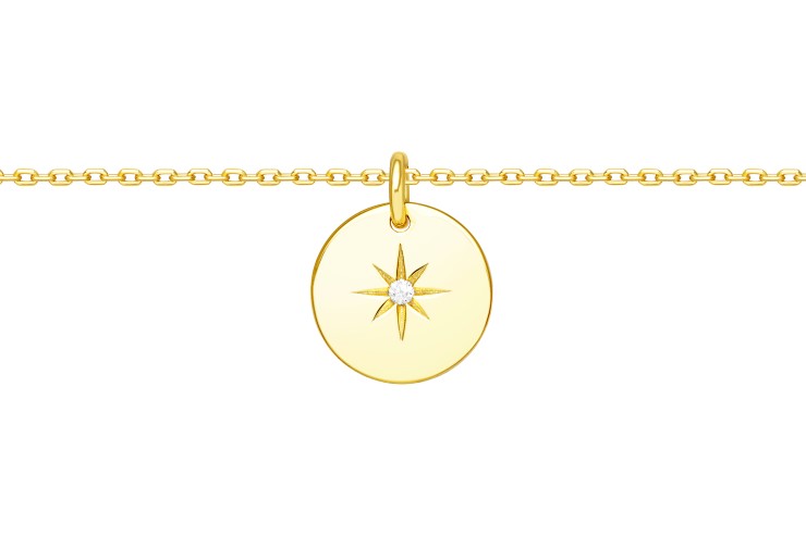 [11945C382ZBL] Silver 925 cz necklace 38+5cm rhodium (Gold plated)