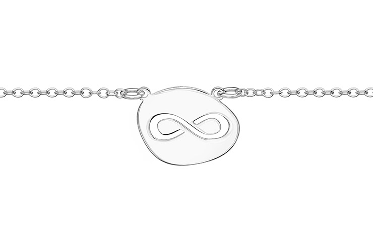 Collar plata 925 placa calada infinito