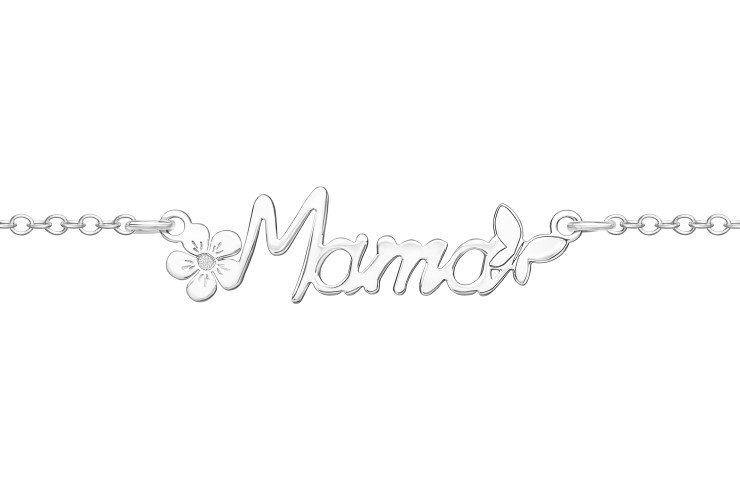 Collar plata 925 mama flor y mariposa 