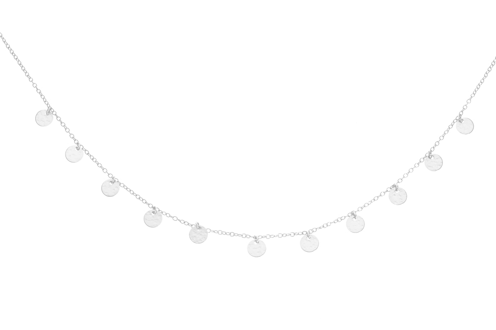 Collar plata 925 plaquitas martelé