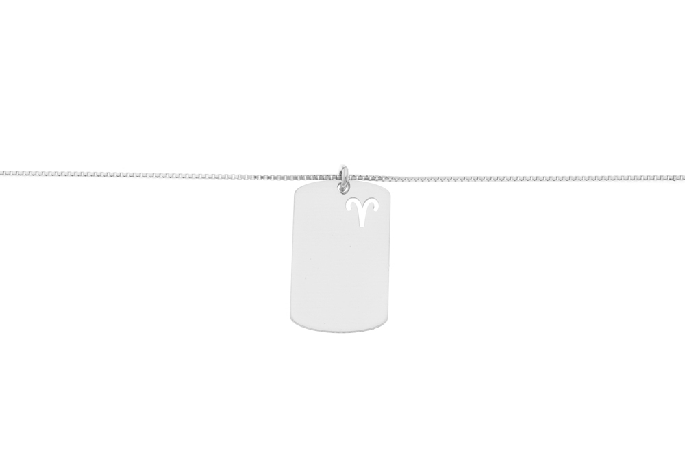 Collar plata 925 placa con horóscopo 