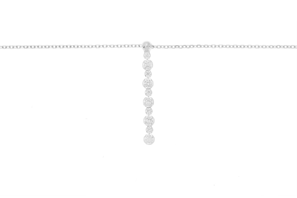 [12289C382ZBL] Silver 925 cz necklace 38+5cm rhodium (Gold plated)