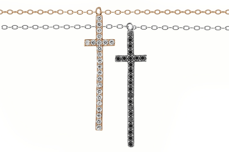 Collar plata 925 cruz con zirconita 