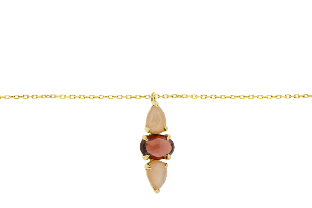 Collar plata 925 piedra semi preciosa 