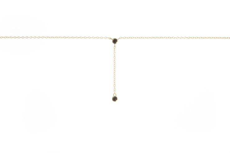 Silver cz necklace 38+5cm rose gold plated