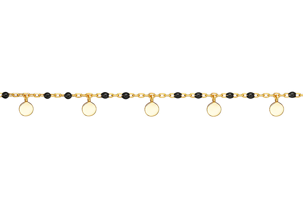 [12705C382ENE] Collar plata 925 mini placas y esmalte (Negro)