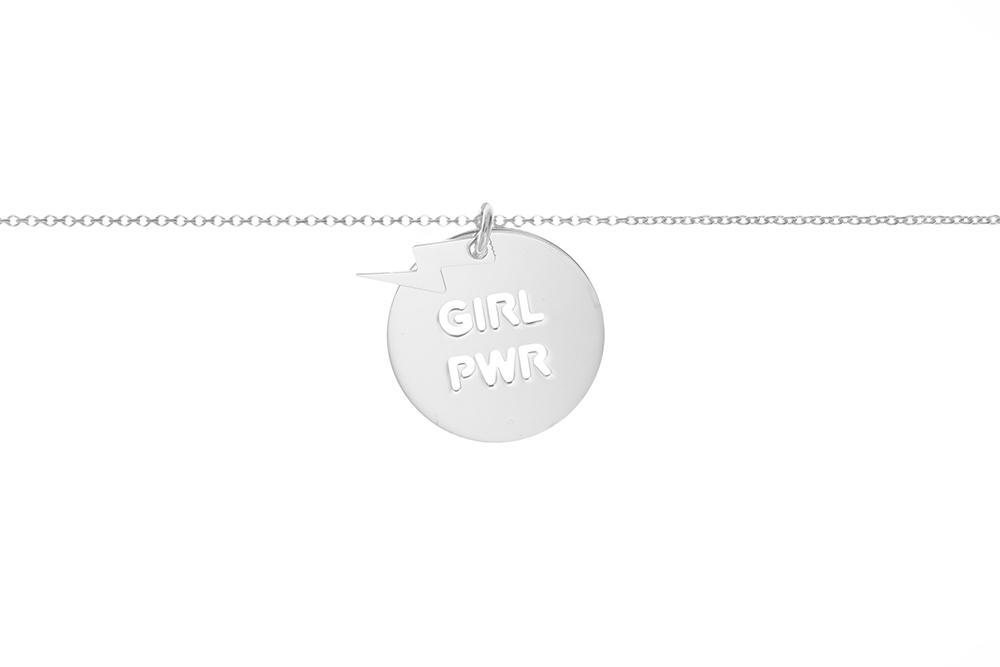 Collar plata 925 placa girl power 