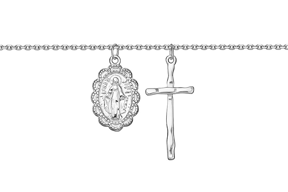 Silver 925 necklace 40+5cm sterling silver