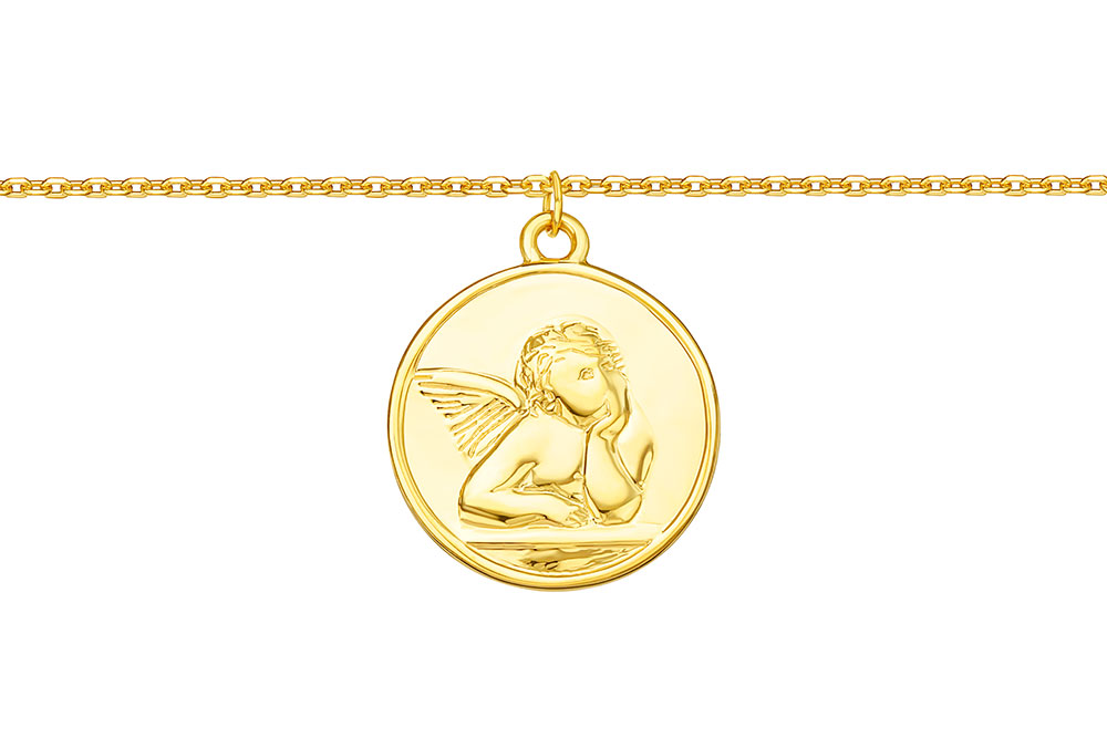 Collar plata 925 medalla angelito 