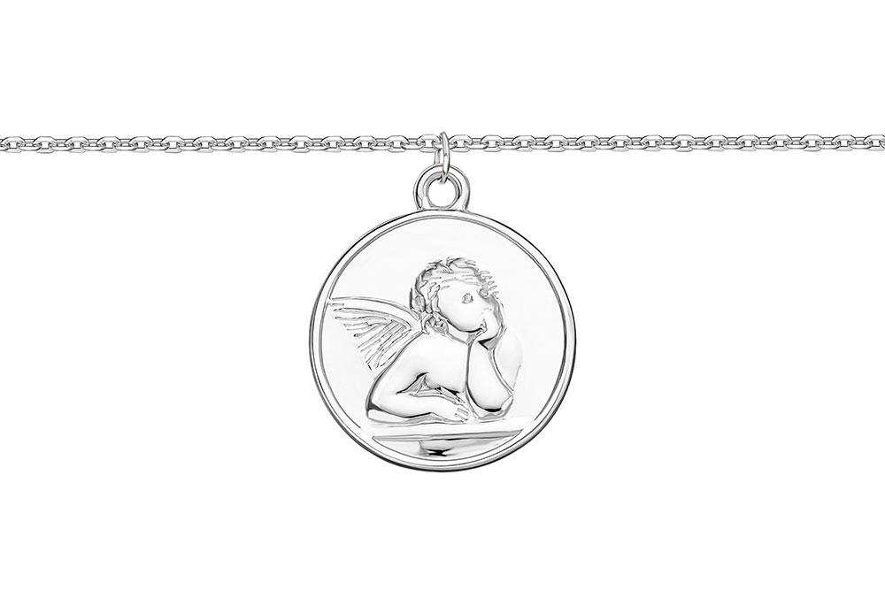 Collar plata 925 medalla angelito 