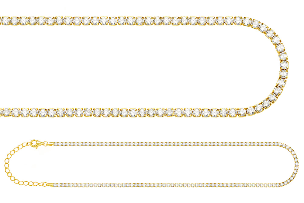 Collar plata 925 choker tennis zirconitas de 2mm