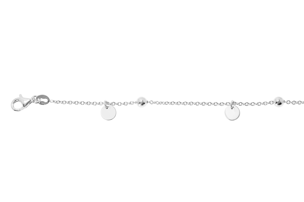 Collar plata 925 placas y bolitas 4mm 