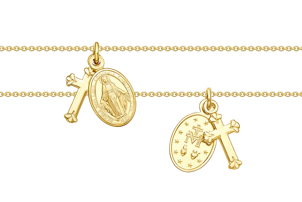 Collar plata 925 virgen con cruz