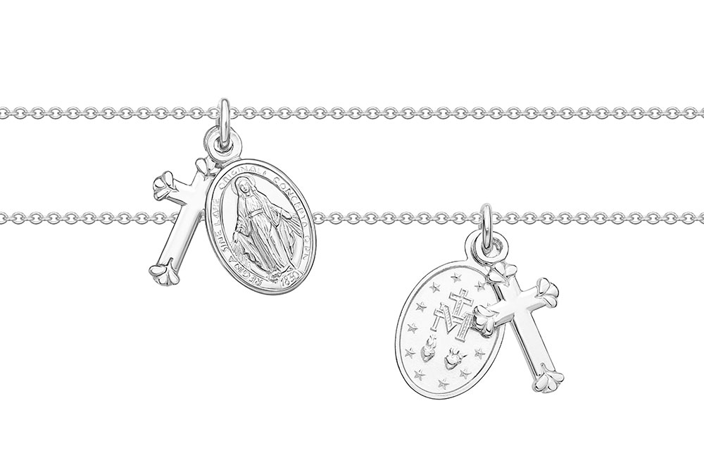 Collar plata 925 virgen con cruz