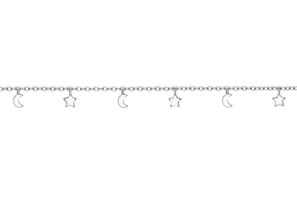 Collar plata 925 estrellas y lunas 