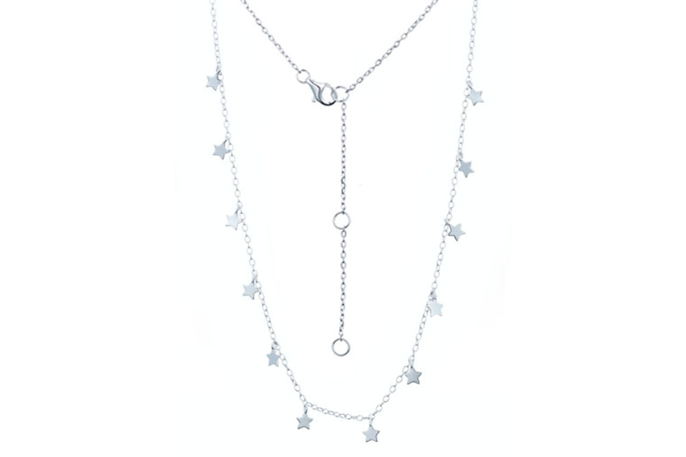 Silver 925 stars necklaces 38+5cm sterling silver