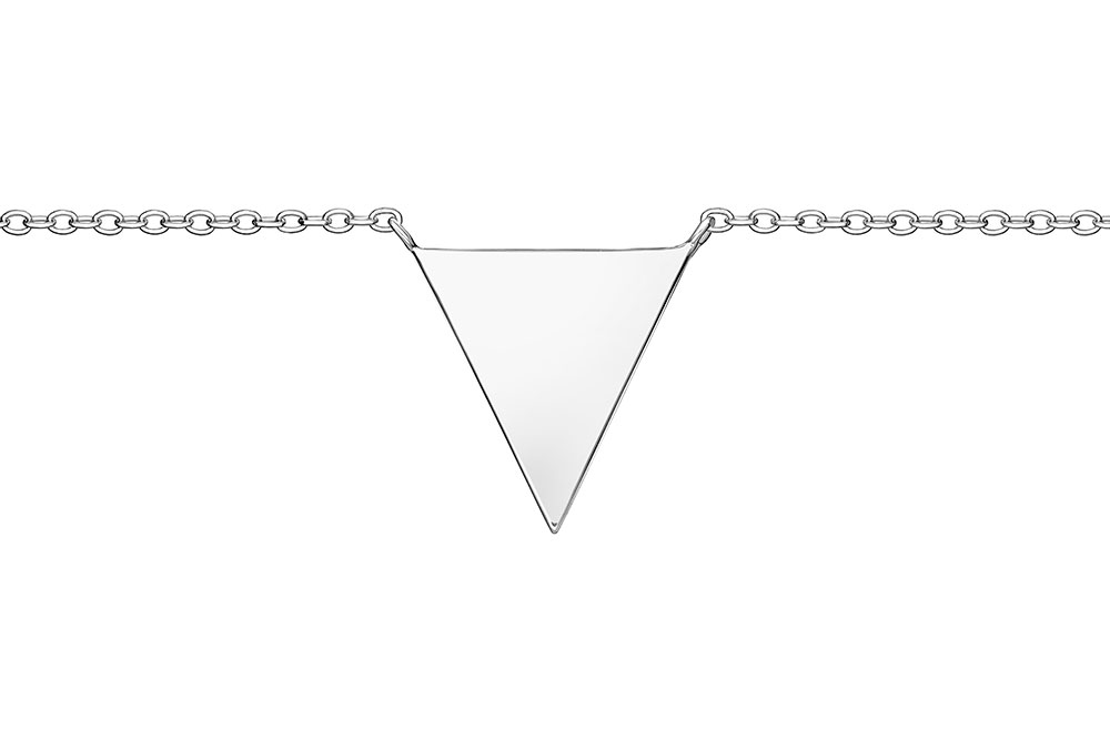 Silver 925 triangle necklace 38+5cm sterling silver