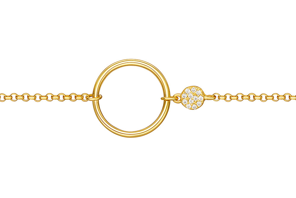 Silver 925 cz necklace 40+5cm rose gold plated