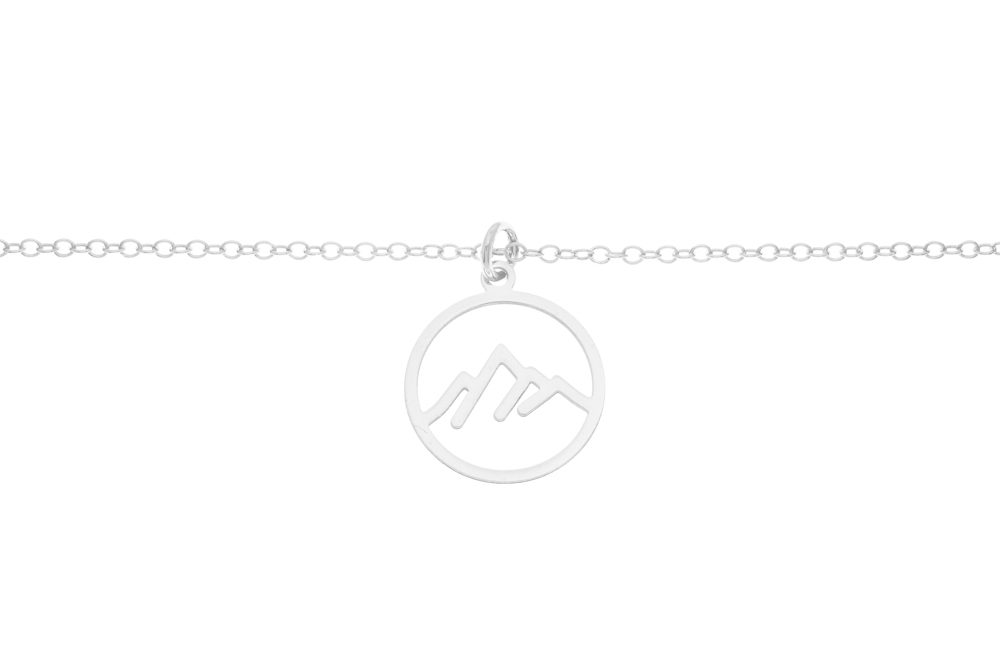 Collar plata 925 silueta montañas calada