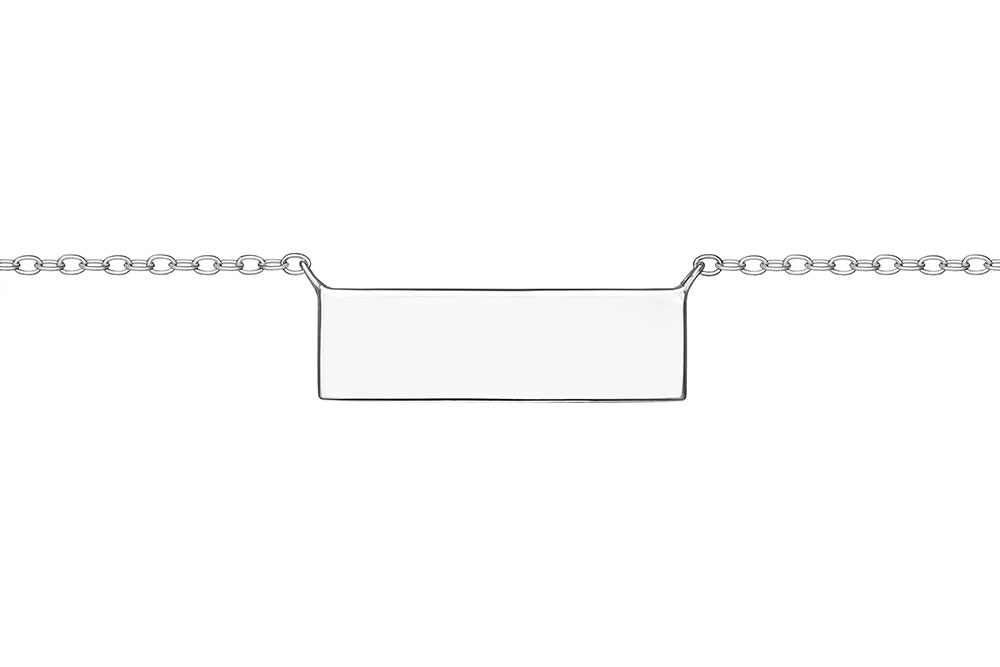 Collar plata 925 placa rectangular 