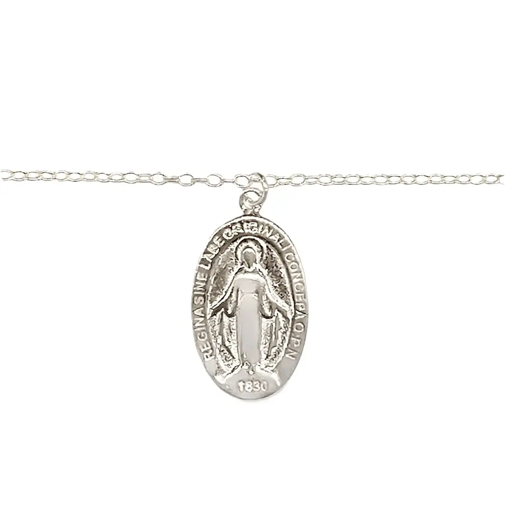 [13344C0000PL] Collar plata 925 virgen milagrosa  (Plata)