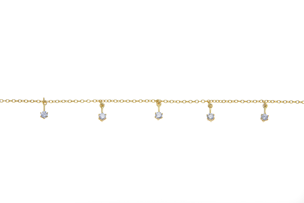 Collar plata 925 con ocho zirconitas 