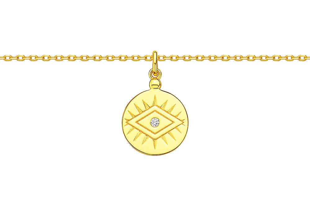 [13620C382ZBL] Silver 925 cz necklace 38+5cm rhodium (Gold plated)