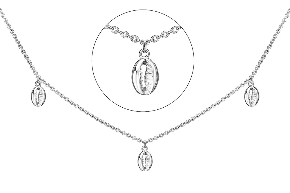 Collar plata 925 tres conchas 