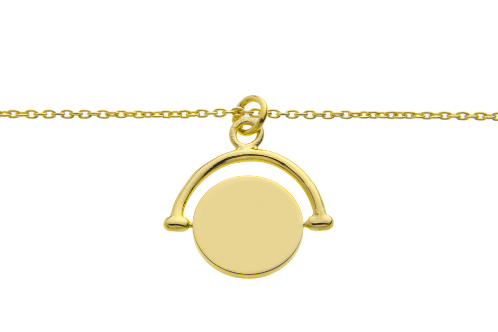 Collar plata 925 círculo giratorio 