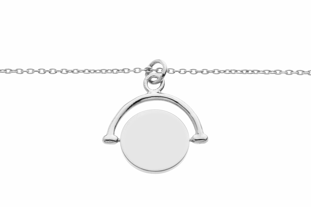 Collar plata 925 círculo giratorio 
