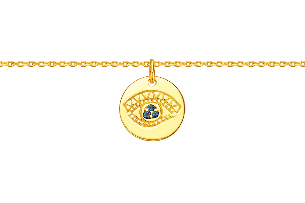 Collar plata 925 ojo turco con zirconita 