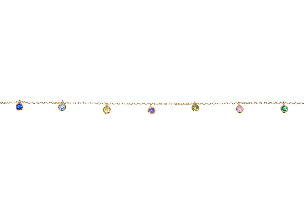 [14077C302ZMC] Silver 925 cz 4mm necklace 38+5cm rhodium (30 cm + 5 cm extension, Gold plated)