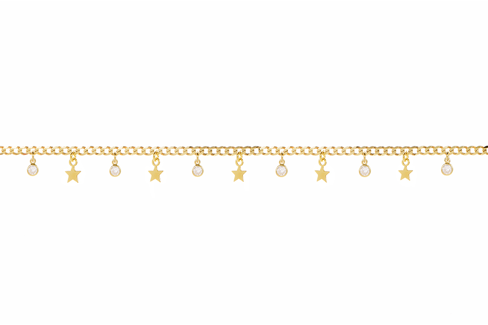 [14276C382ZBL] Silver 925 cz necklace 38+5cm rhodium (White, Gold plated)