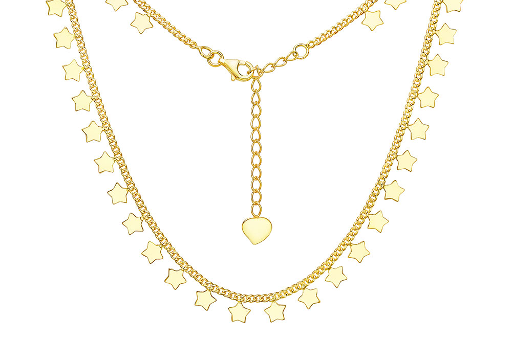 Silver 925 stars necklace 38+5cm sterling silver