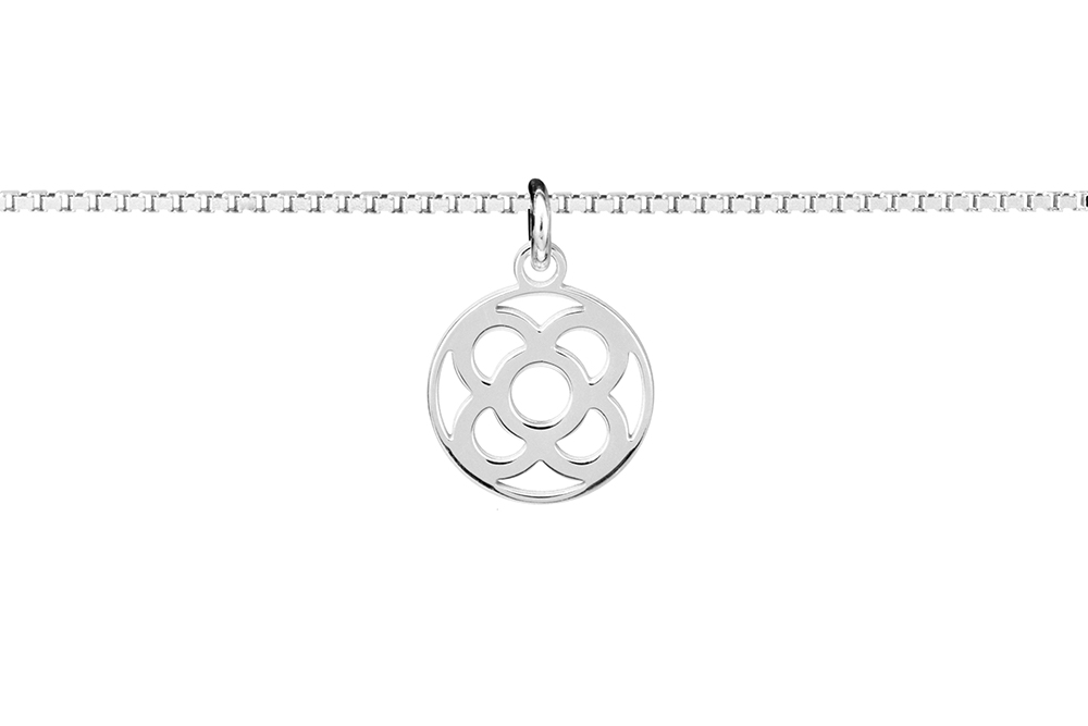 Silver 925 barcelona flower necklace 38+5cm sterling silver