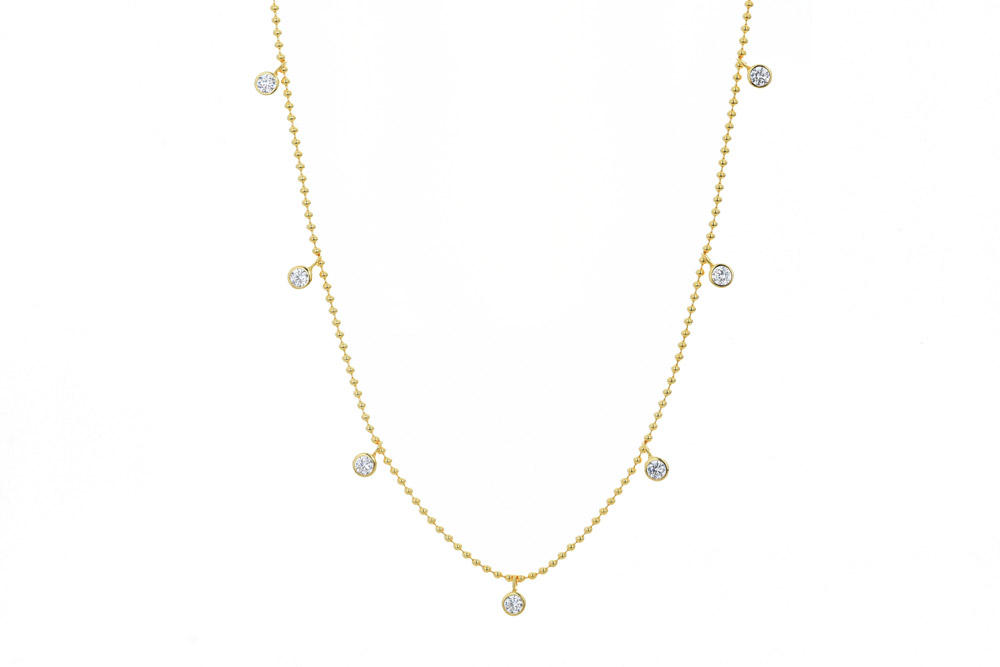 [14429C382ZBL] Silver 925 necklace with cz 3mm 38+5cm rose gold plated (White, Gold plated)