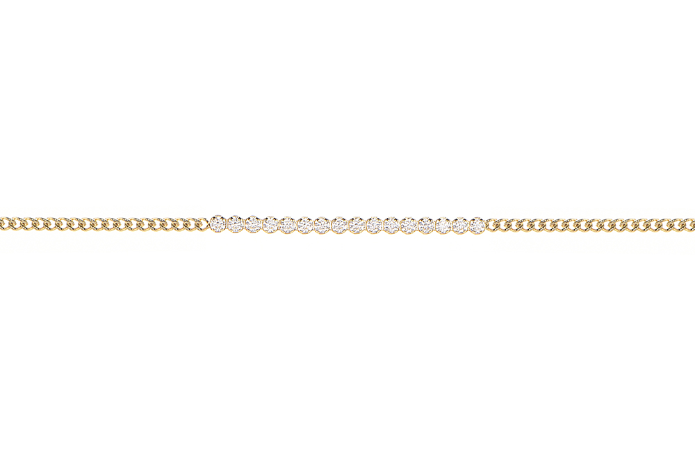 [14482C332ZBL] Silver 925 necklace with cz (White, Gold plated)