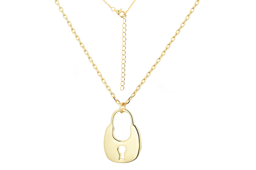 Collar plata 925 con colgante de candado 