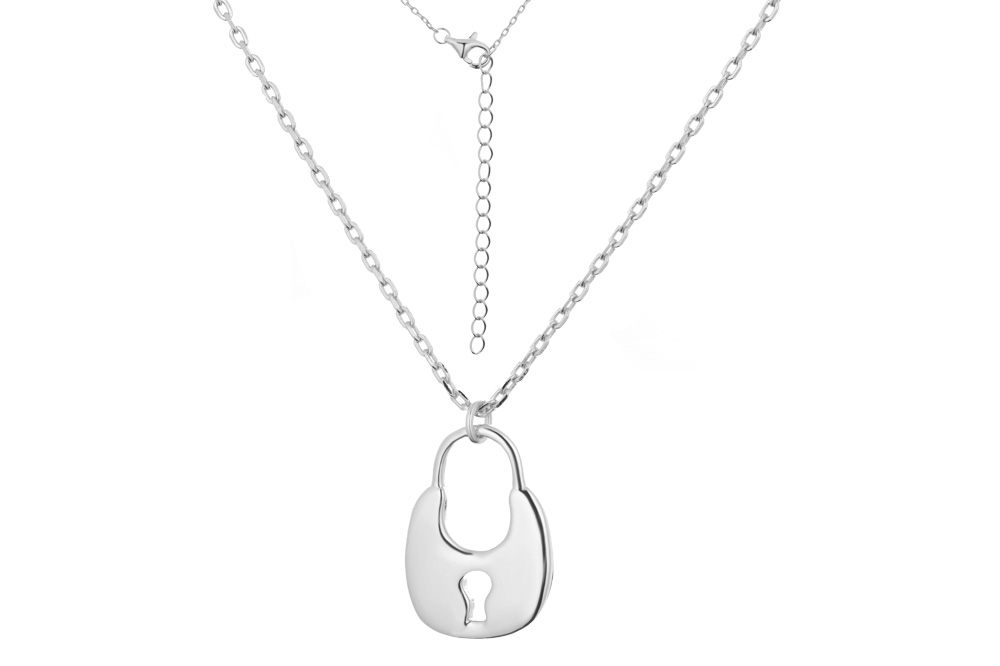 Silver 925 necklace with padlock