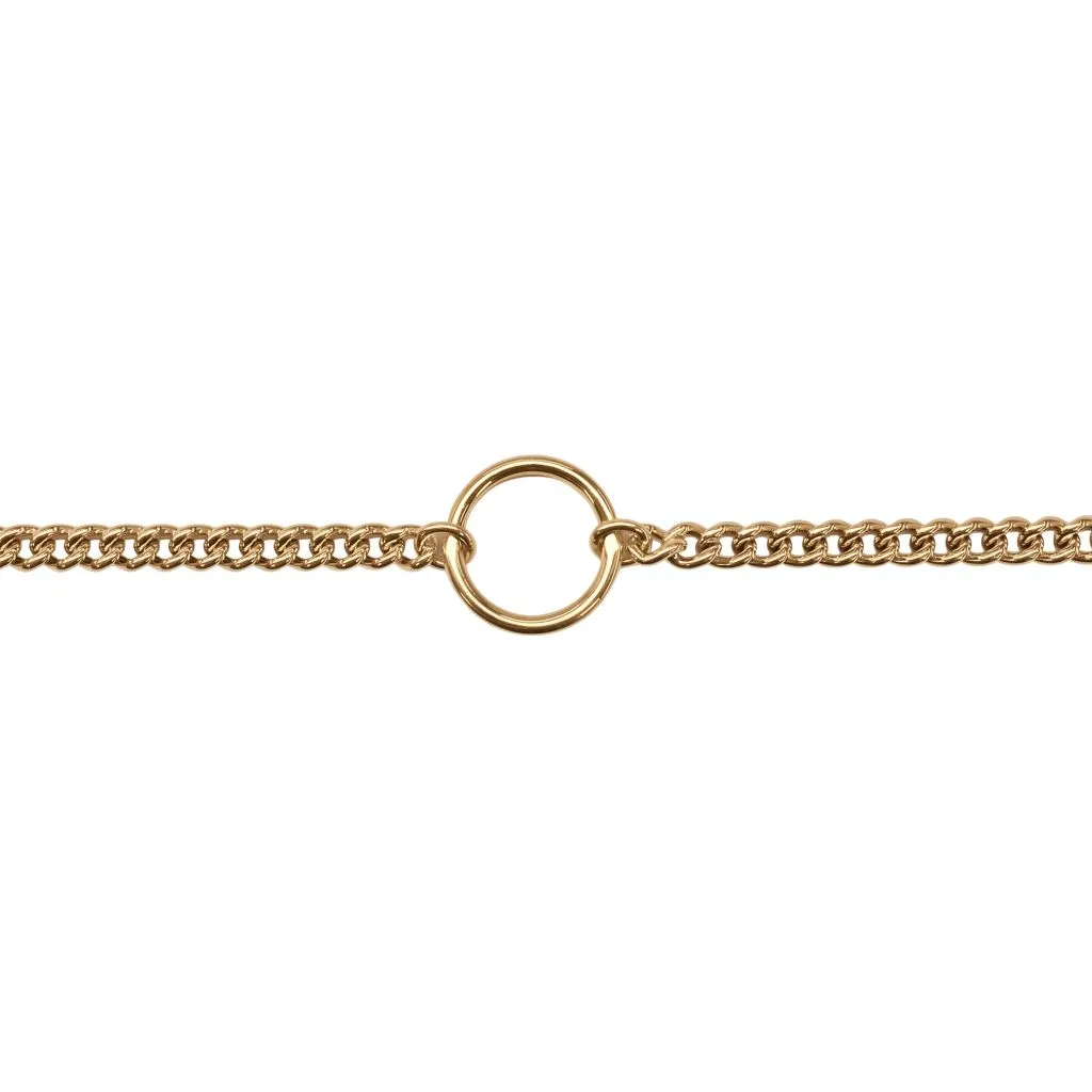 [14701N00395000DO] Collar plata 925 hueca barbada con circulo  (Oro)