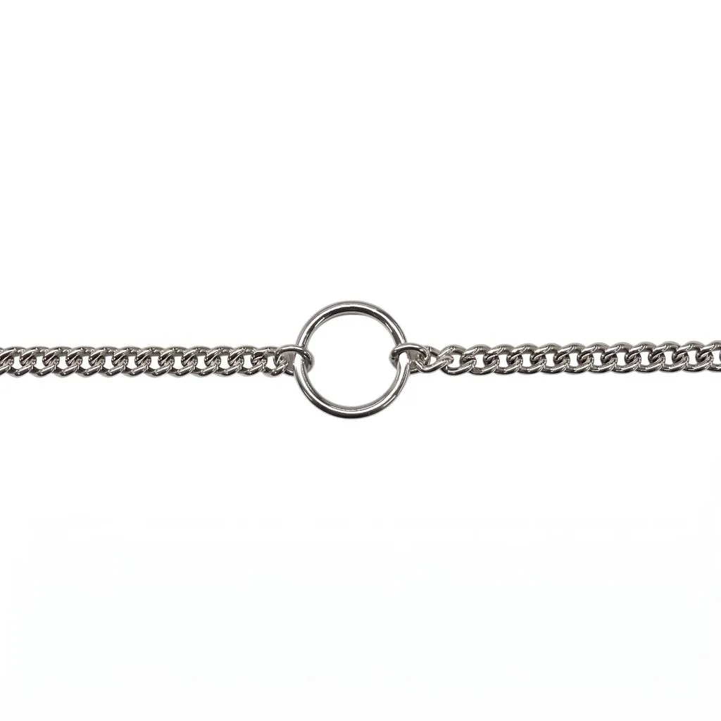 Collar plata 925 hueca barbada con circulo 