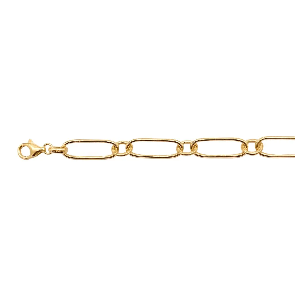 Collar plata 925 hueca eslabon rectangular 