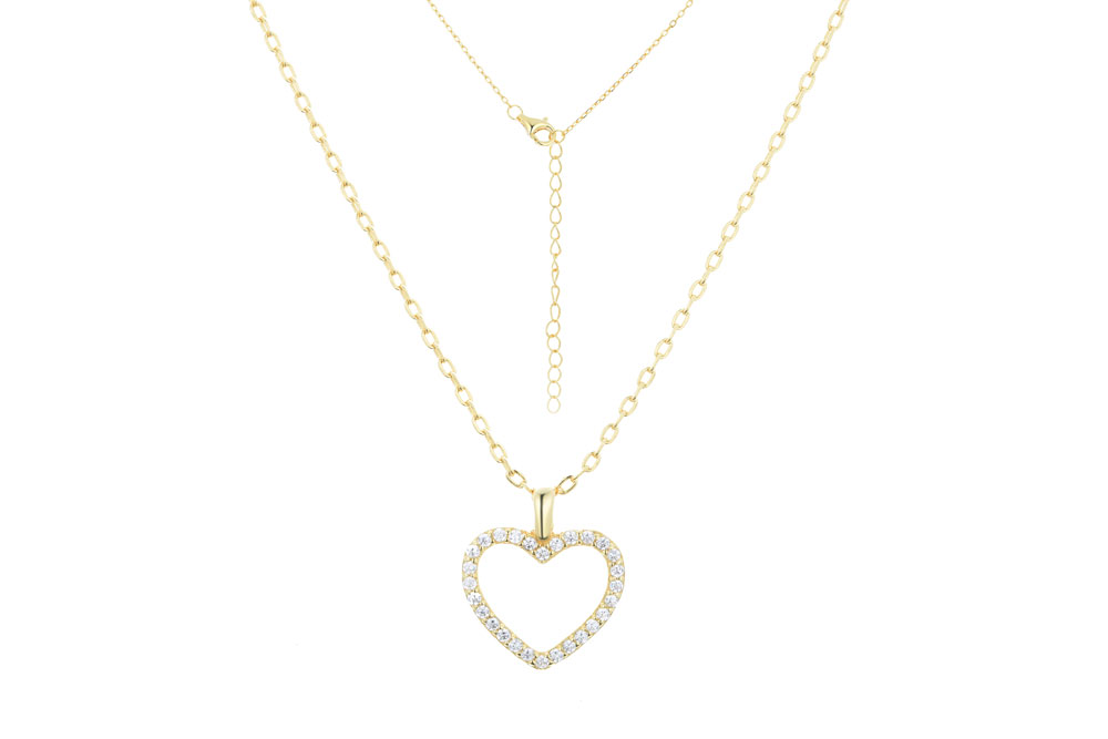 Collar plata 925 corazon zirconita 