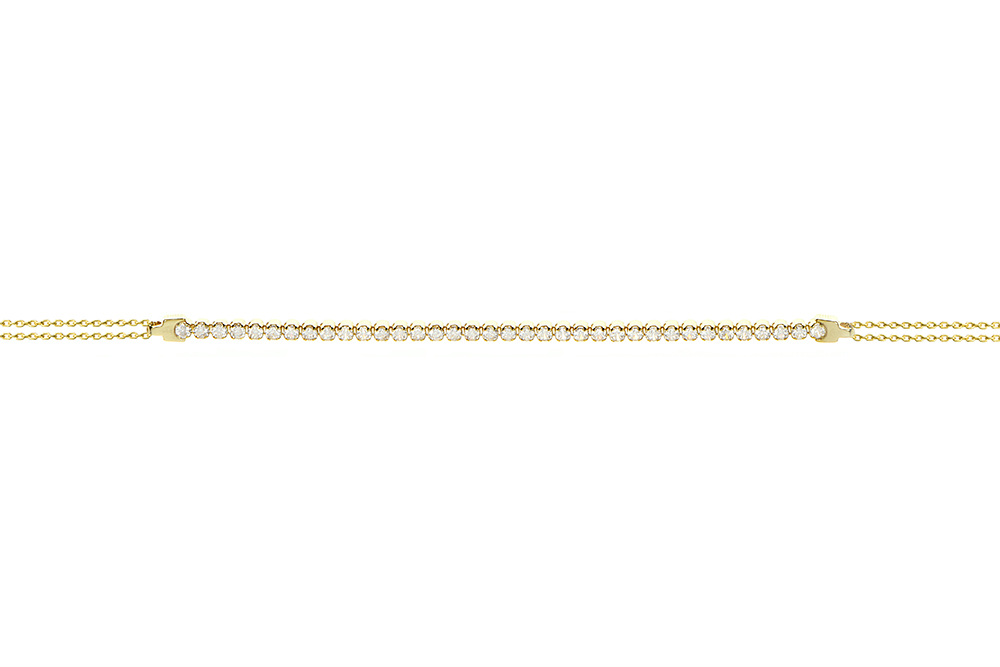 [14839N0038E5BLDO] Collar plata 925 c/forzada tenis con  zirconitas (Blanca, Oro)