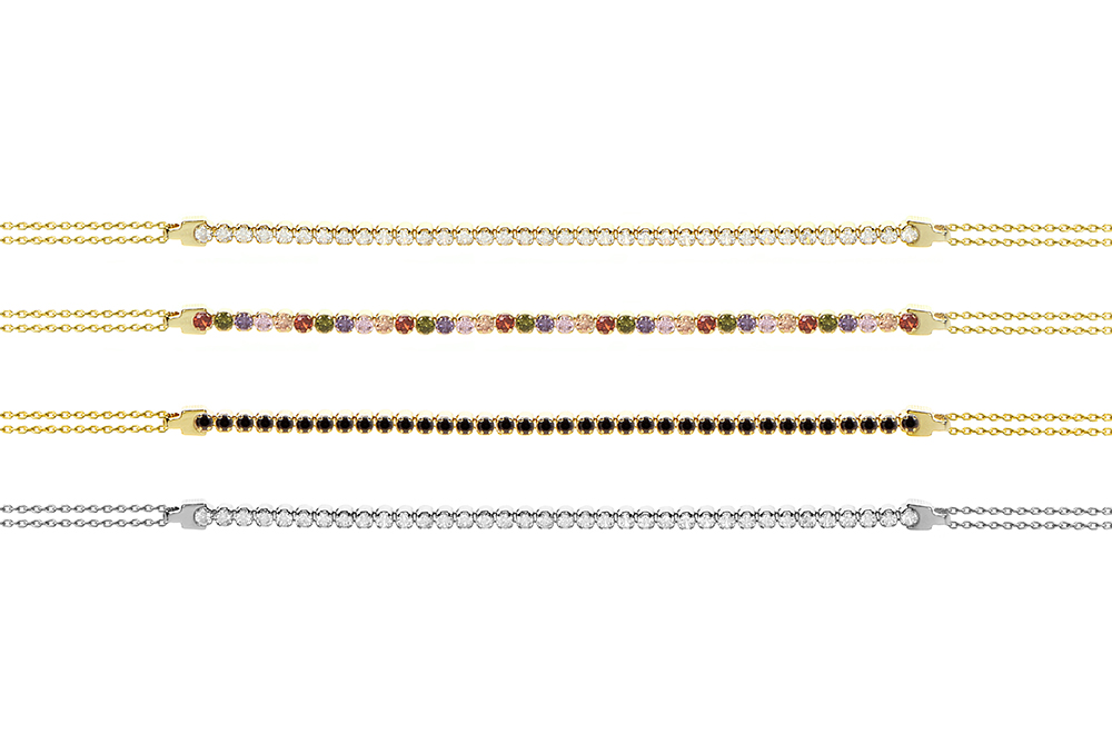 Collar plata 925 c/forzada tenis con  zirconitas