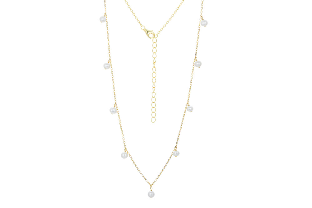 Collar plata 925 con 9 perlas