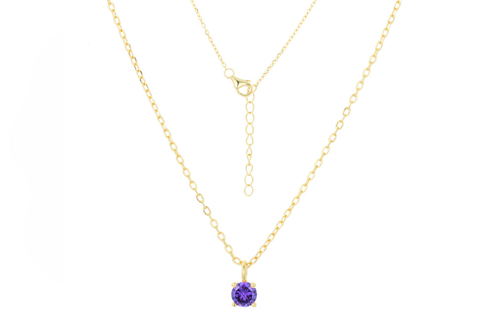 Collar plata 925 zirconita 4mm 4 grapas