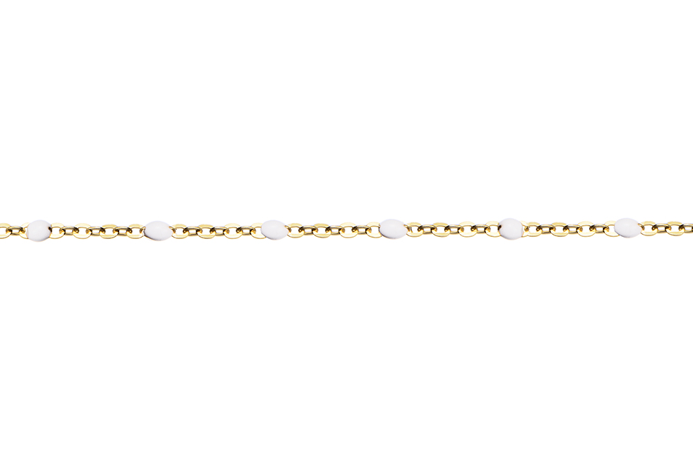 [15100N0038E5BLDO] Collar plata 925 con bolitas esmaltadas  (Blanca, Oro)