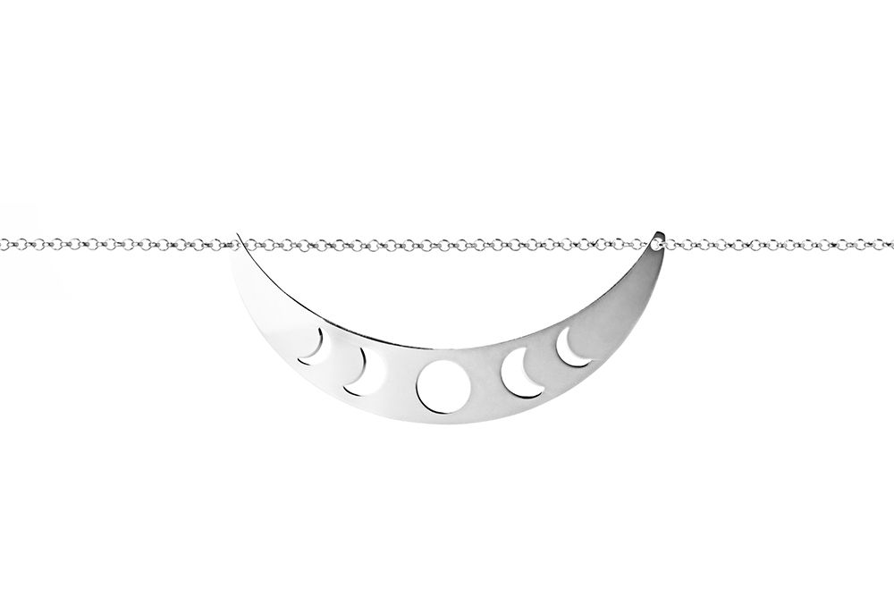 Sterling silver moon necklace